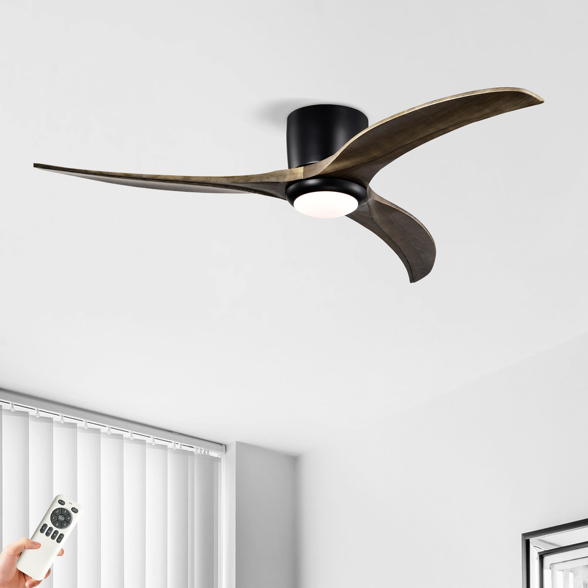 52 in. Indoor Downrod Mount Crystal Chandelier Ceiling Fan with Remote Control