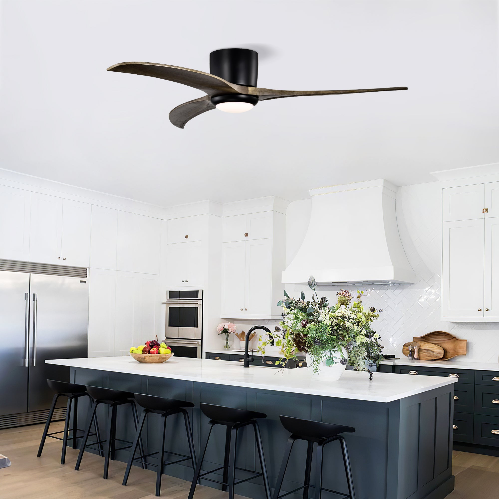 52 in. Indoor Downrod Mount Crystal Chandelier Ceiling Fan with Remote Control