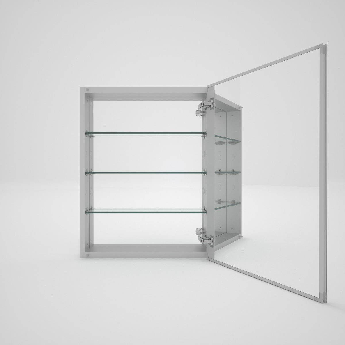 Tydex LuminaCare 23 in. W x 30 in. H Rectangular Aluminum Medicine Cabinet with Mirror