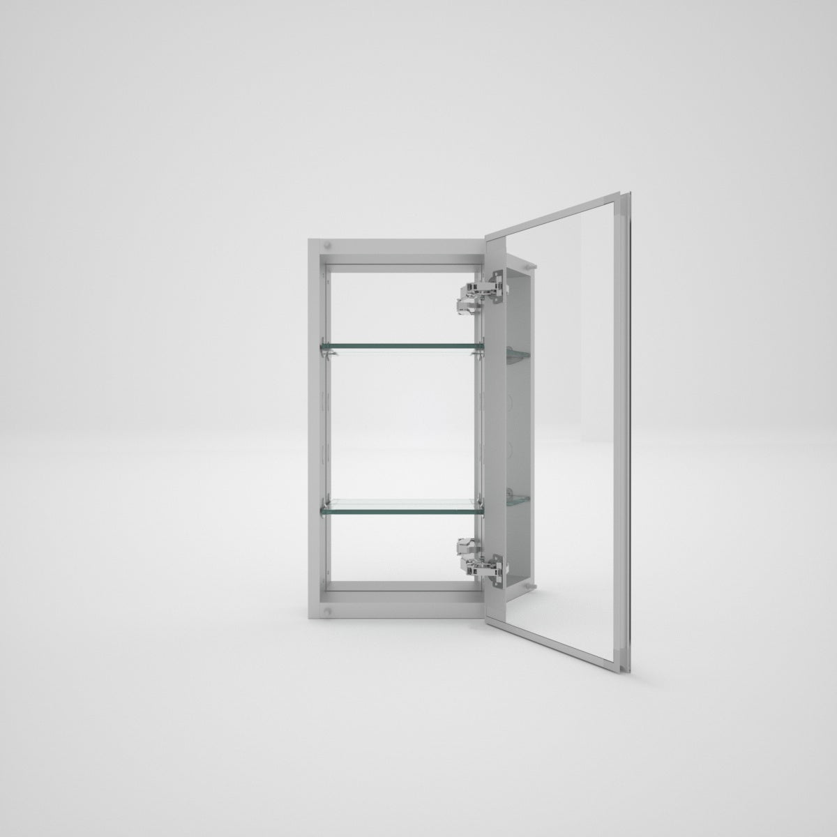 Tydex LuminaCare 12 in. W x 24 in. H Rectangular Aluminum Medicine Cabinet with Mirror