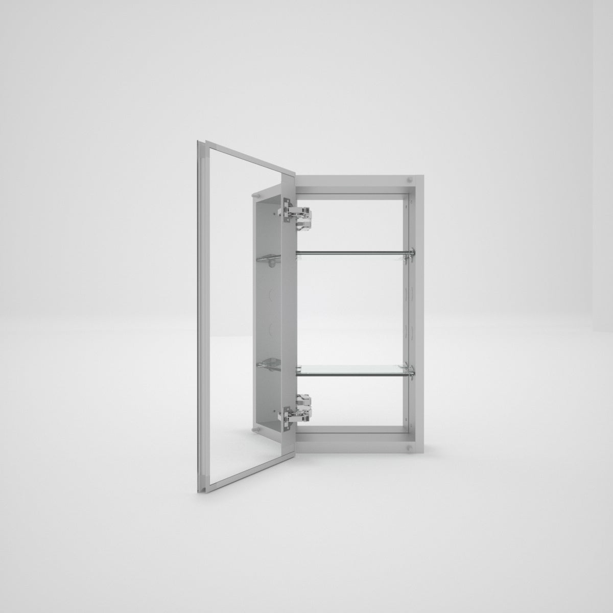 Tydex LuminaCare 12 in. W x 24 in. H Rectangular Aluminum Medicine Cabinet with Mirror