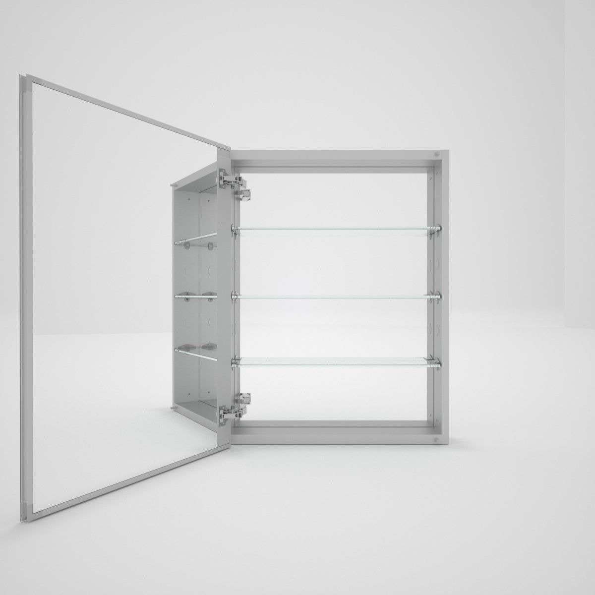 Tydex LuminaCare 23 in. W x 30 in. H Rectangular Aluminum Medicine Cabinet with Mirror