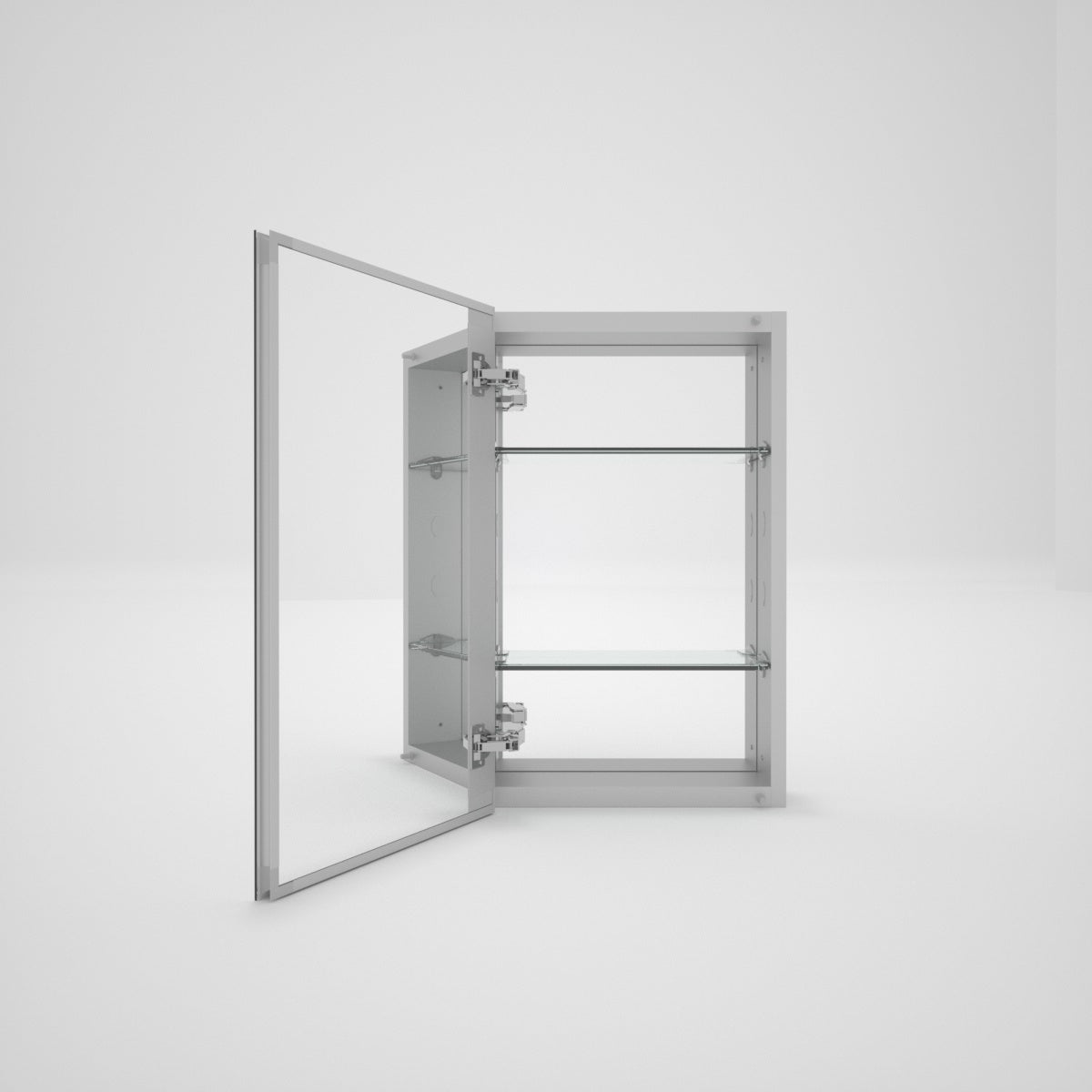 Tydex LuminaCare 15 in. W x 24 in. H Rectangular Aluminum Medicine Cabinet with Mirror