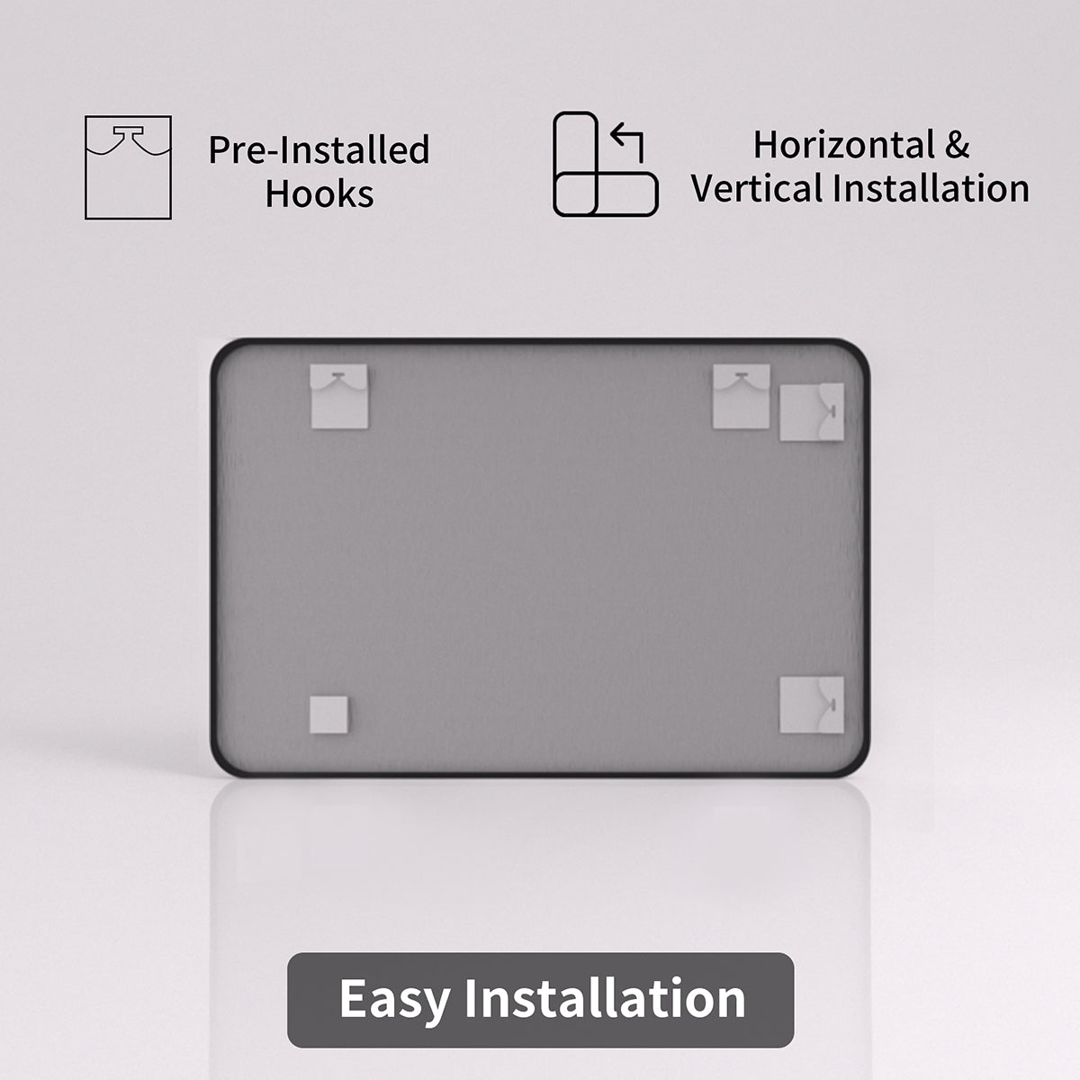 Taimei 32 in. W x 24 in. H Rectangular Framed Wall Bathroom Vanity Mirror in Matte Black