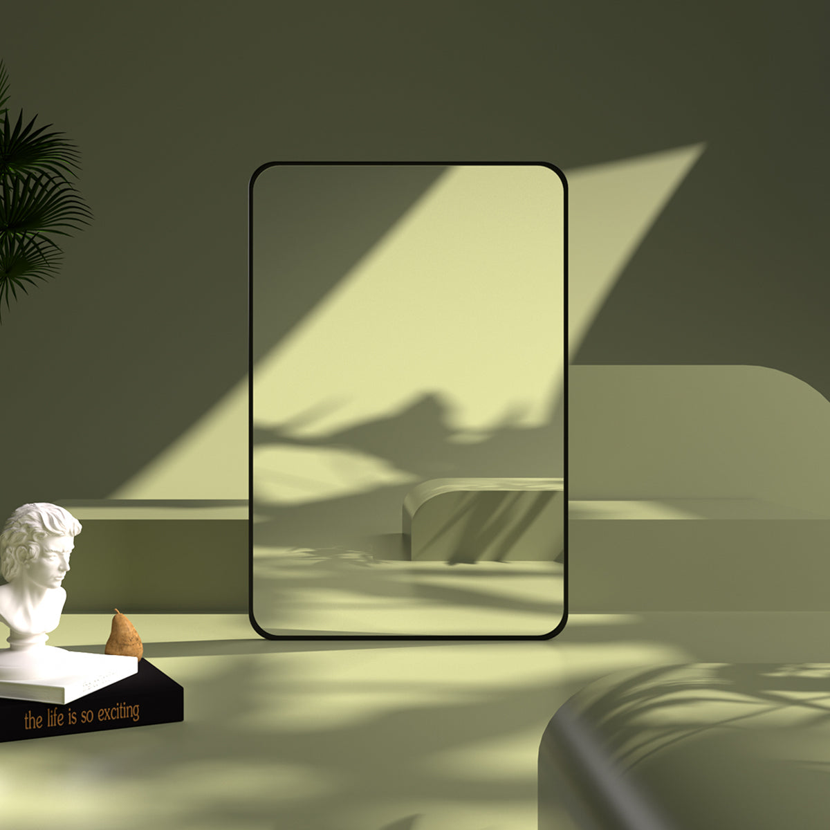 Taimei 32 in. W x 24 in. H Rectangular Framed Wall Bathroom Vanity Mirror in Matte Black