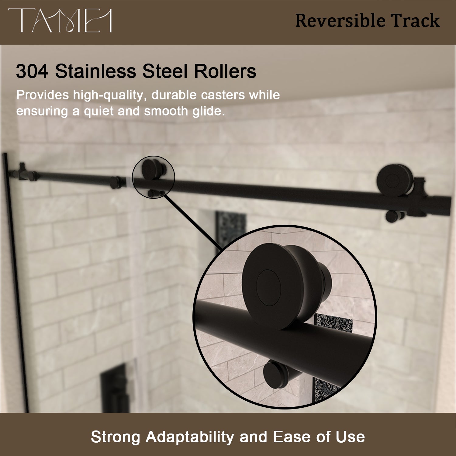 TaiMei 60 in. W x 60 in. H Sliding Semi Frameless Shower Door