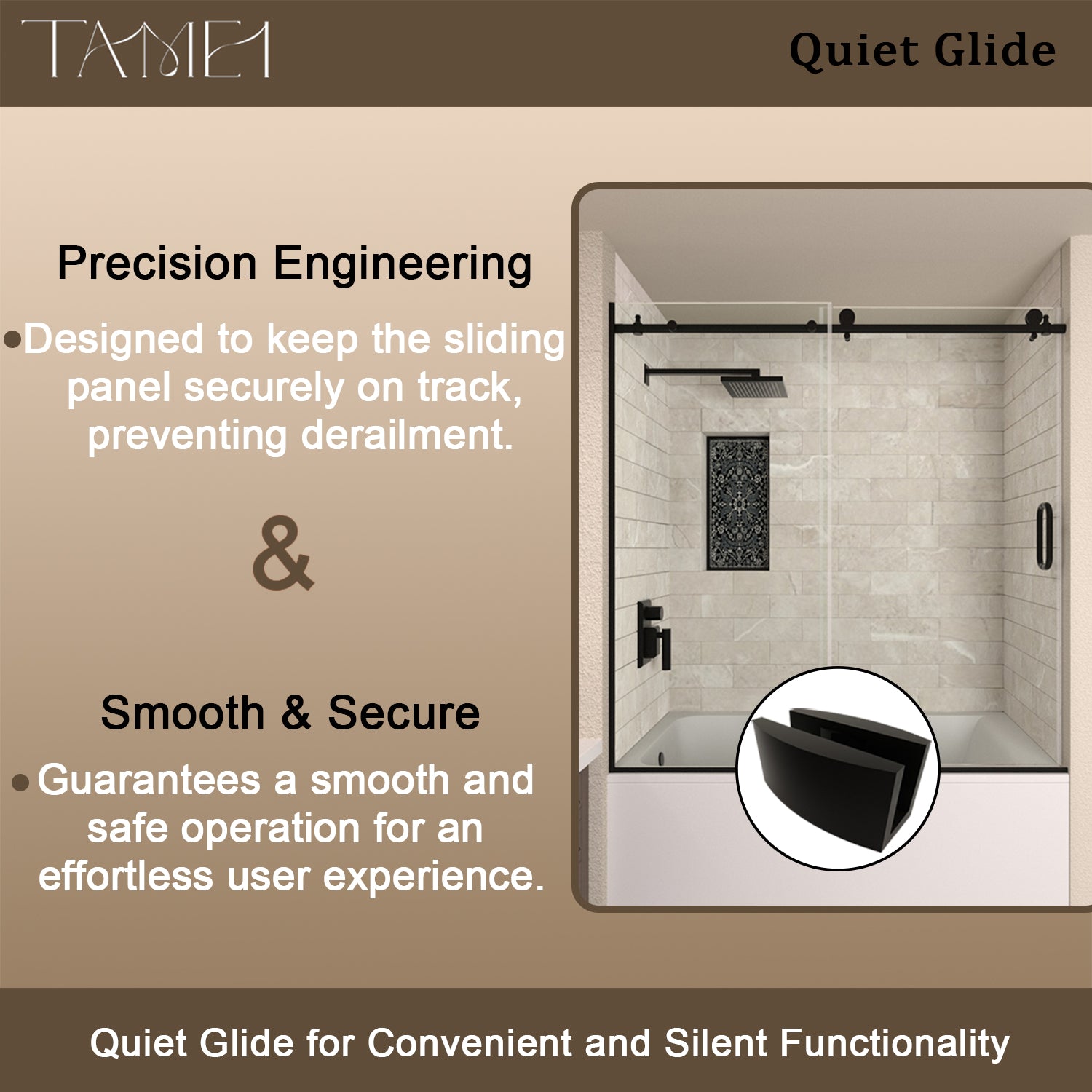 TaiMei 60 in. W x 60 in. H Sliding Semi Frameless Shower Door