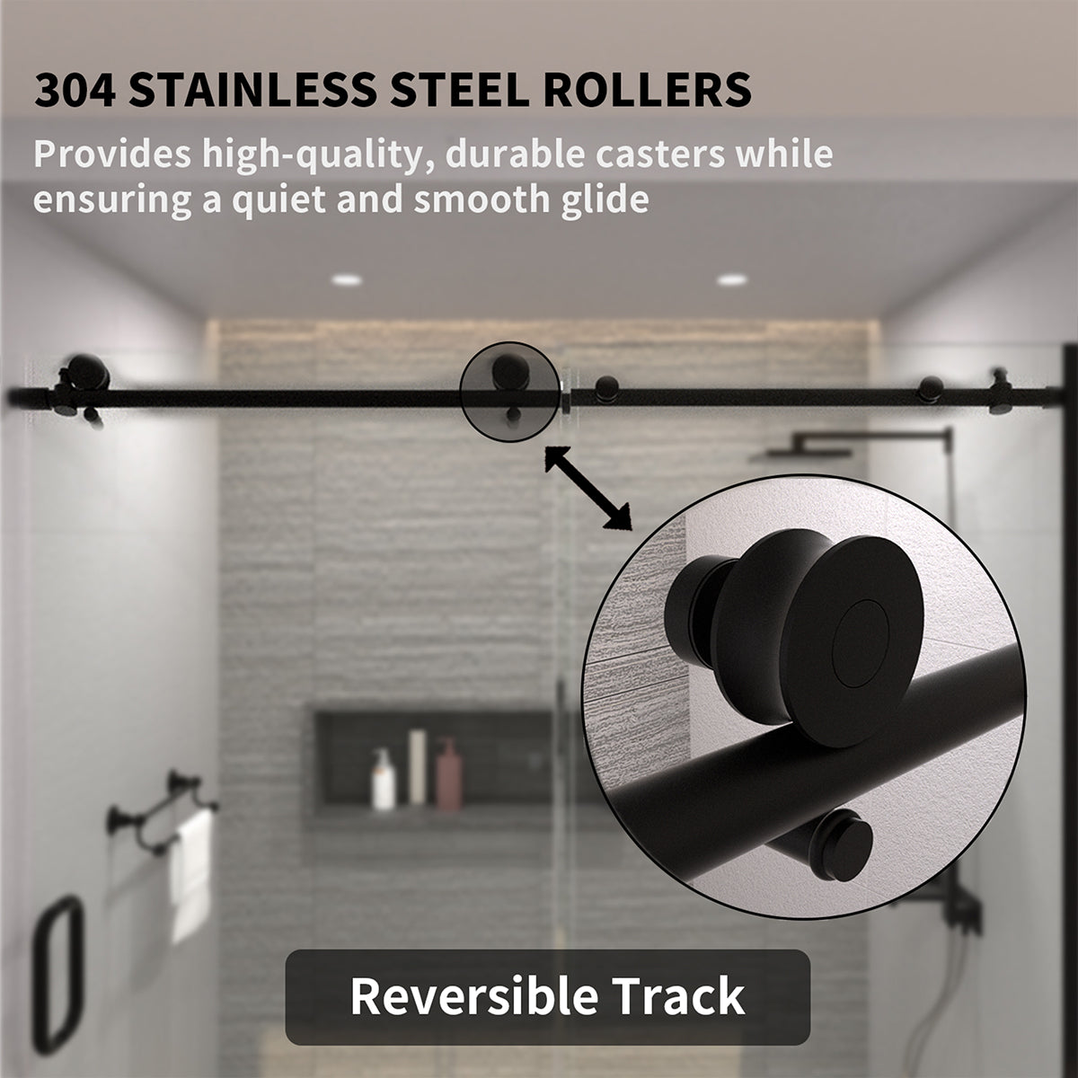 Tydex 60 in. W x 76 in. H Sliding Semi-Frameless Shower Door Finish with Clear Glass