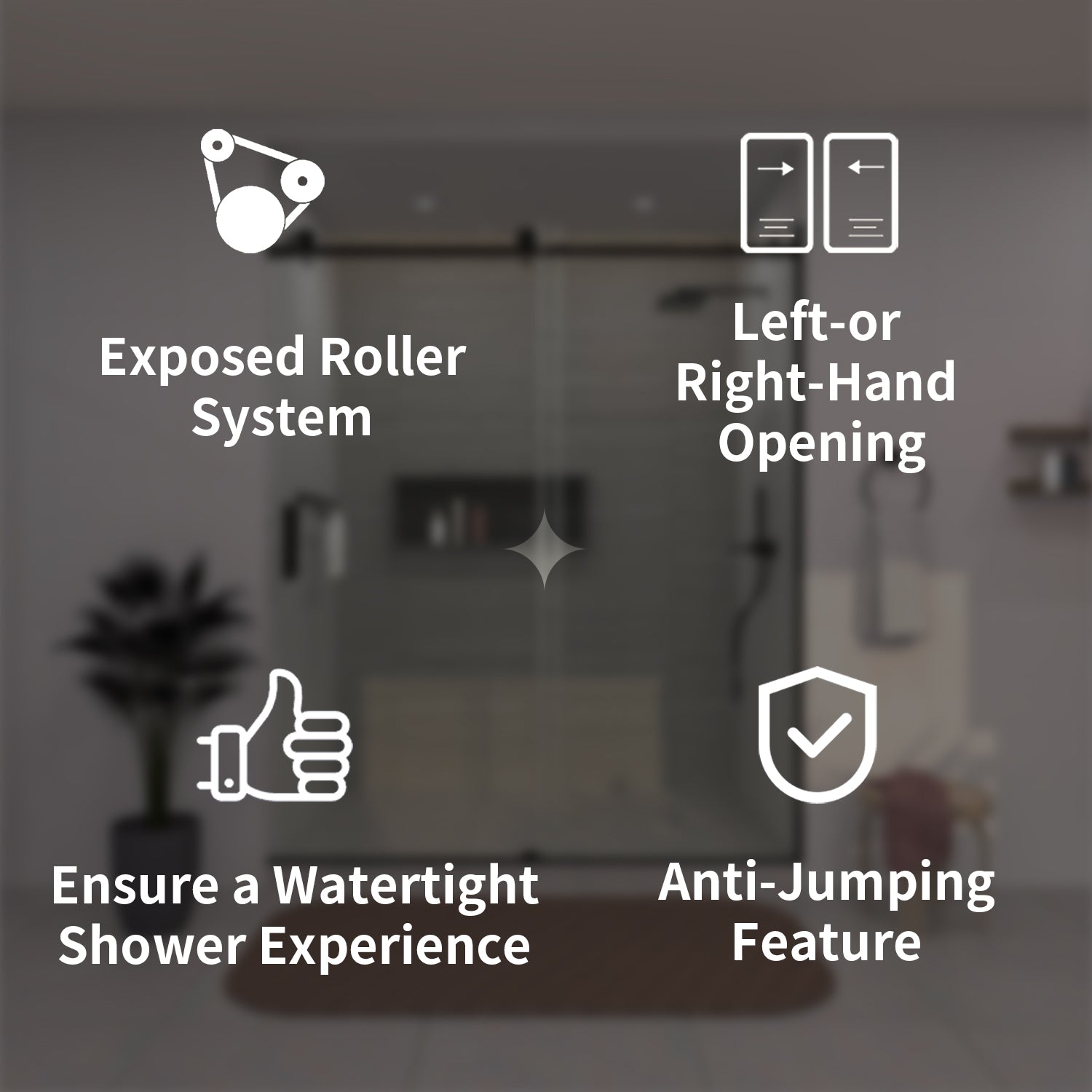 Tydex 60 in. W x 76 in. H Sliding Semi-Frameless Shower Door Finish with Clear Glass