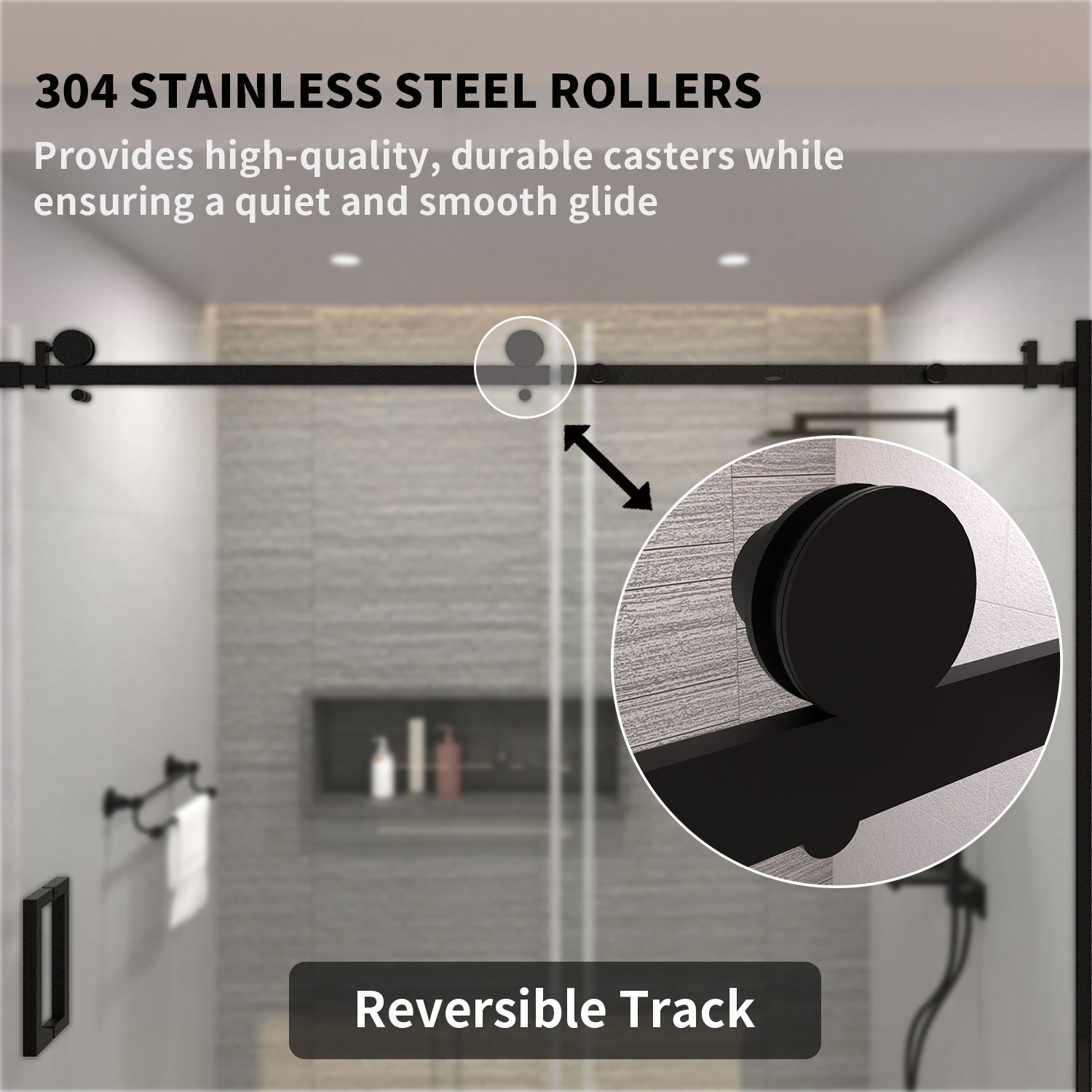 Tydex 60 in. W x 76 in. H Sliding Semi-Frameless Shower Door Finish with Clear Glass