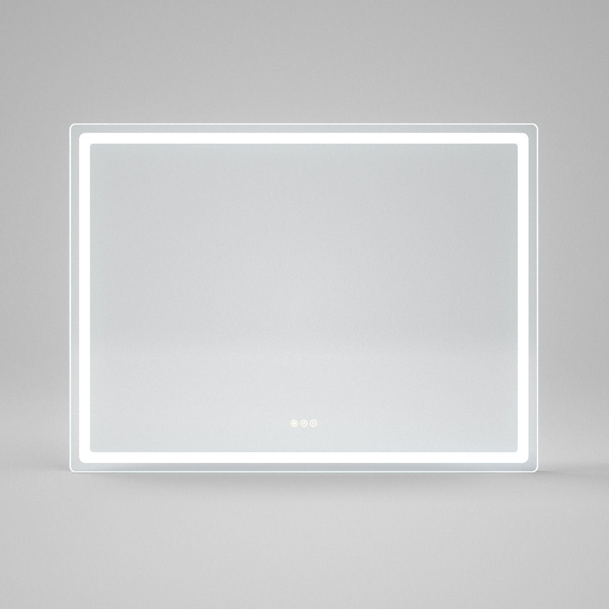 WTMU04 Round Corner Rectangular Frameless Wall Mount LED Bathroom Vanity Mirror in Polished Crystal