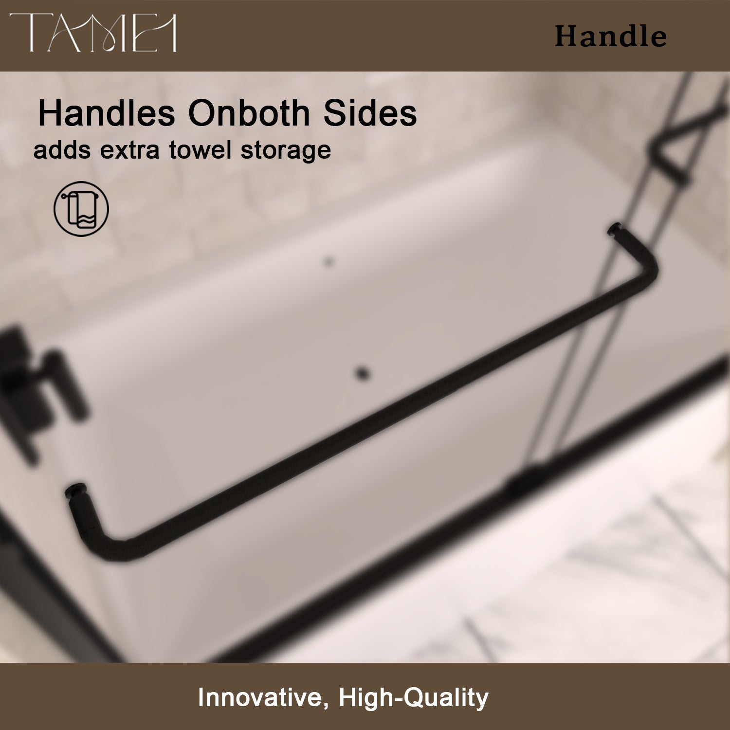 TaiMei 60 in. W x 56 in. H Sliding Semi Frameless Tub/Shower Door with Clear Glass and Handles