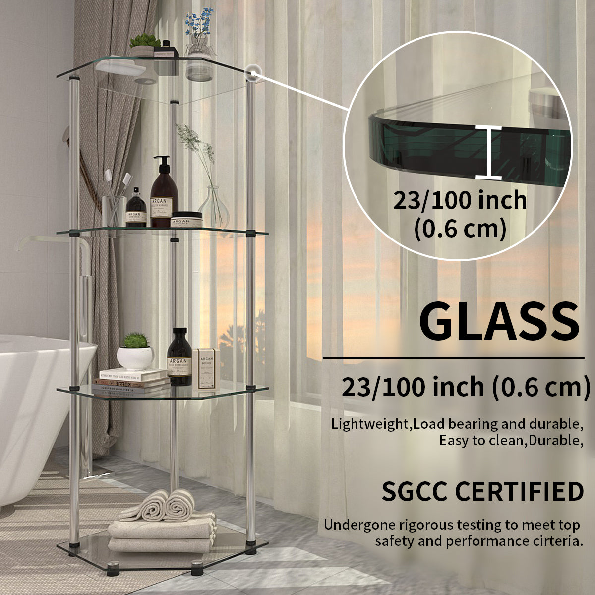 Modern Minimalist Bathroom Glass Shelf - Stylish Multi-Functional Storage Rack
