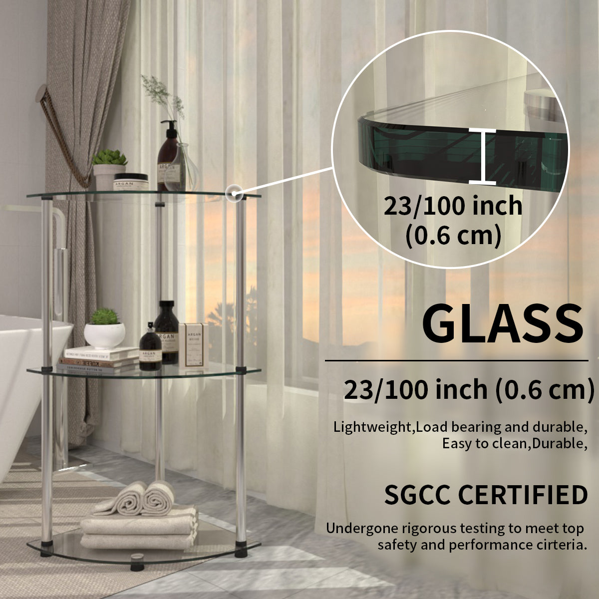 Modern Minimalist Bathroom Glass Shelf - Stylish Multi-Functional Storage Rack