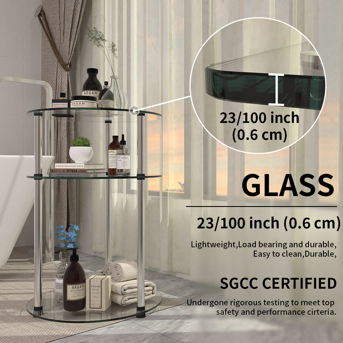 Modern Minimalist Bathroom Glass Shelf - Stylish Multi-Functional Storage Rack