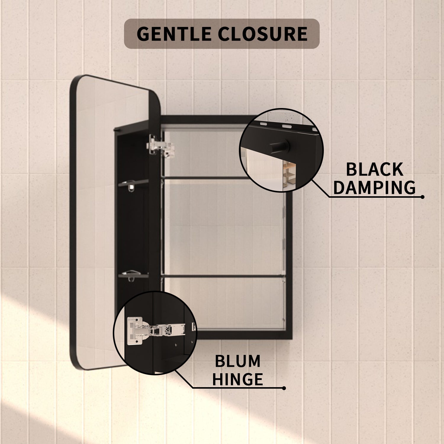 TaiMei multiple sizes Framed Recessed or Surface-Mount Rectangular Aluminum Medicine Cabinet with Mirror