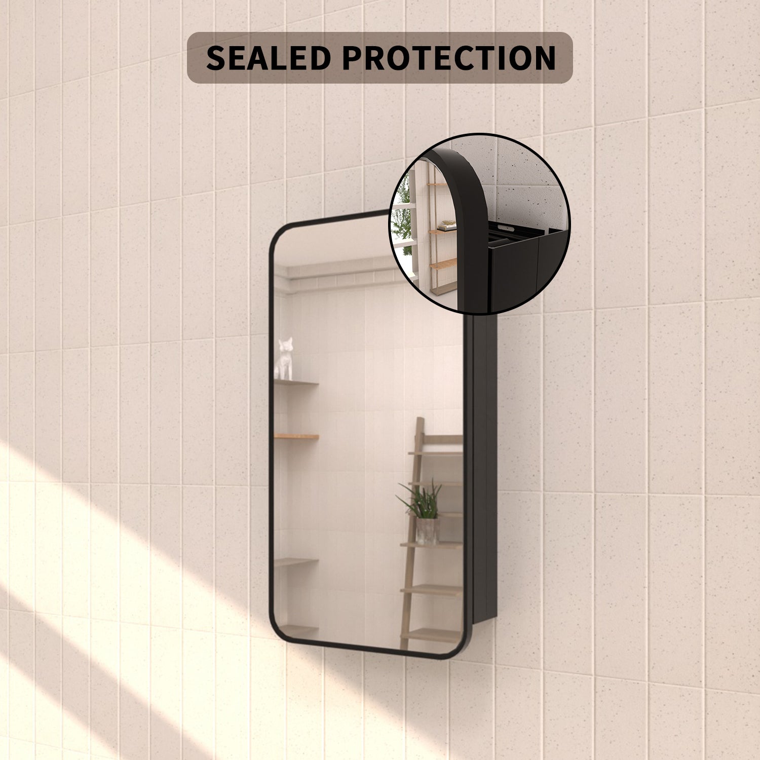 TaiMei multiple sizes Framed Recessed or Surface-Mount Rectangular Aluminum Medicine Cabinet with Mirror