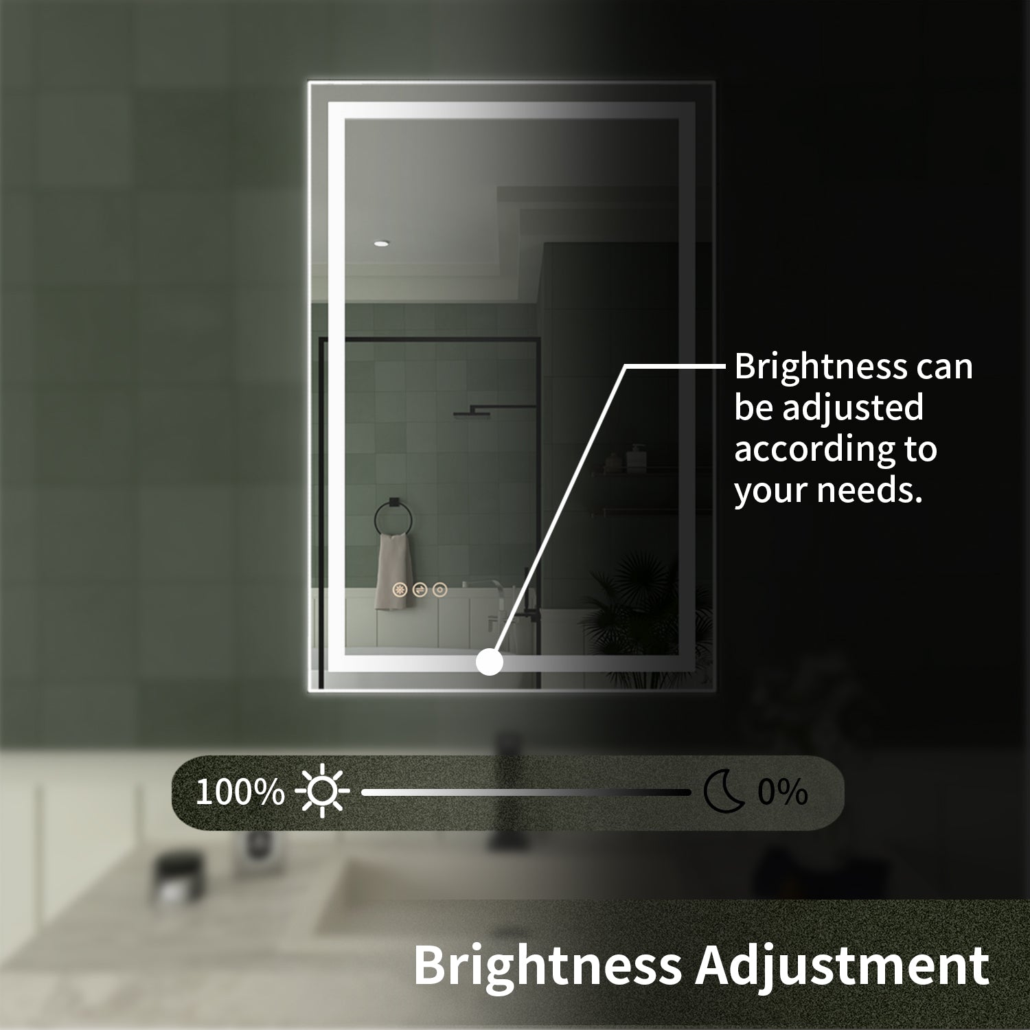 TaiMei LED Bathroom Vanity Mirror Anti-Fog Brightness Adjustable High-Definition ETL Certified