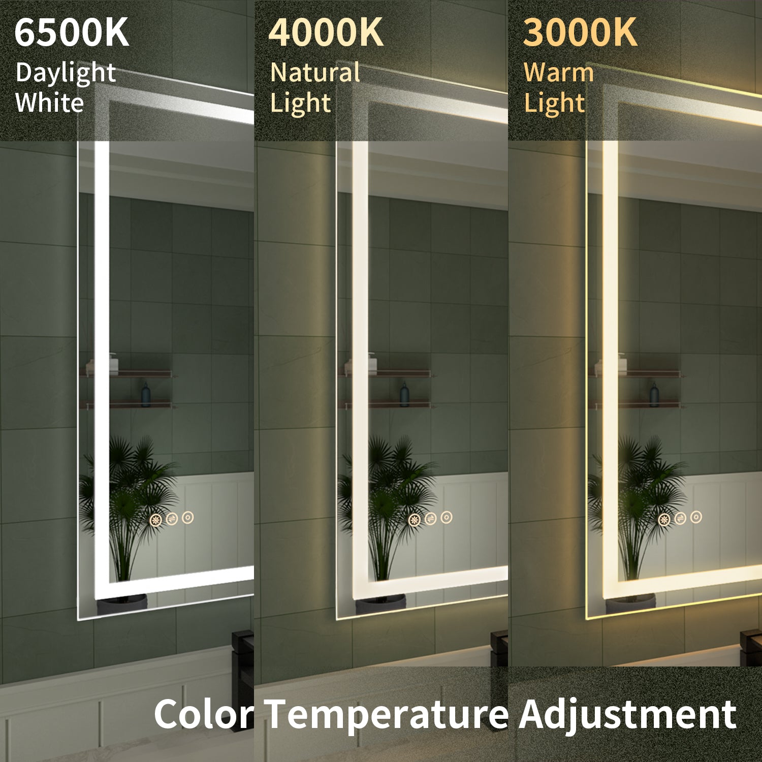 TaiMei LED Bathroom Vanity Mirror Anti-Fog Brightness Adjustable High-Definition ETL Certified