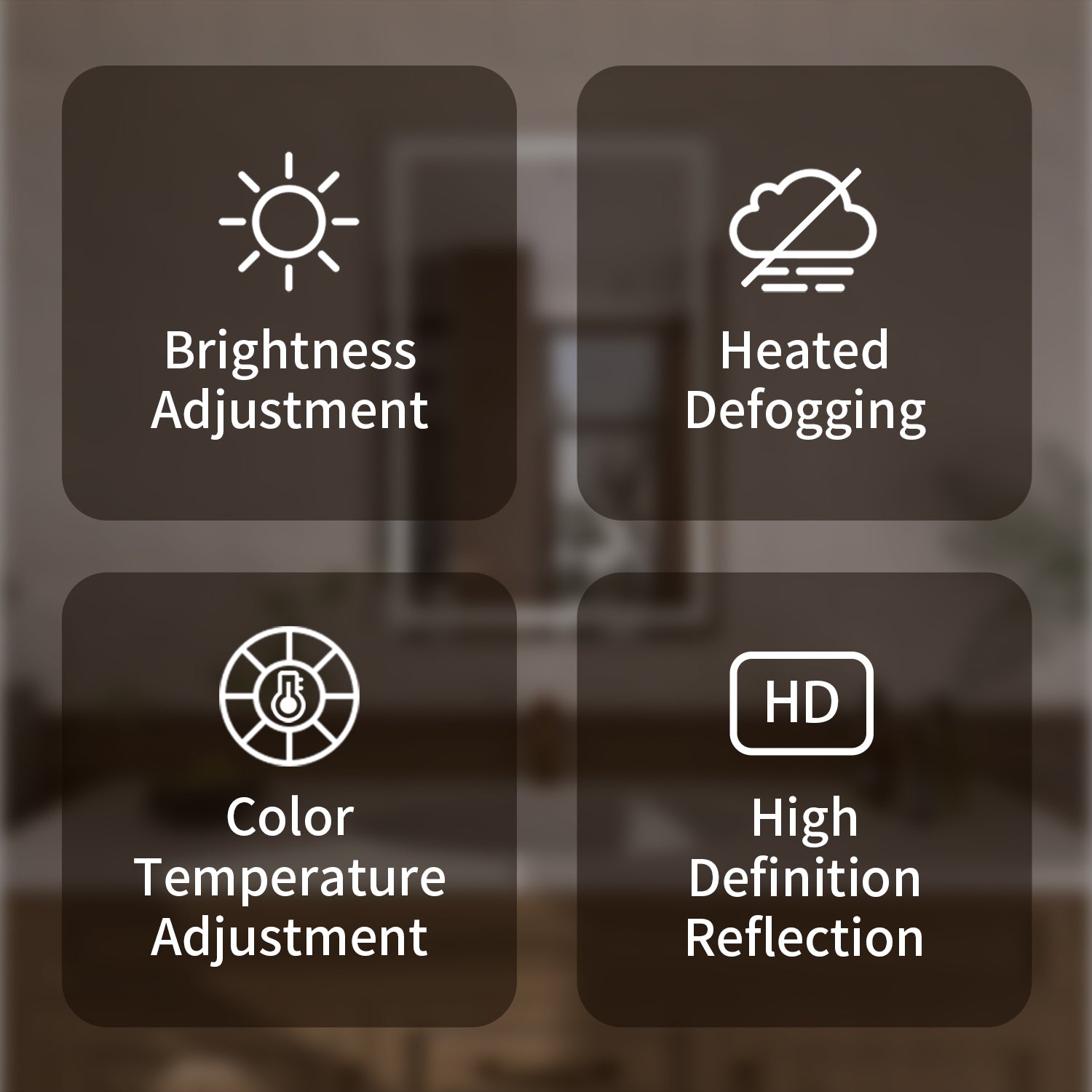 Tydex Round Corner Rectangular Frameless Wall Mount LED Bathroom Vanity Mirror in Polished Crystal