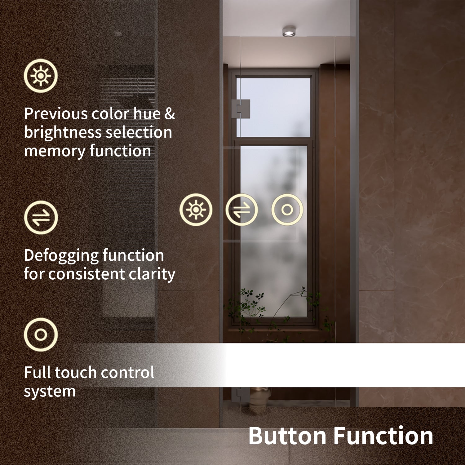 Tydex Round Corner Rectangular Frameless Wall Mount LED Bathroom Vanity Mirror in Polished Crystal