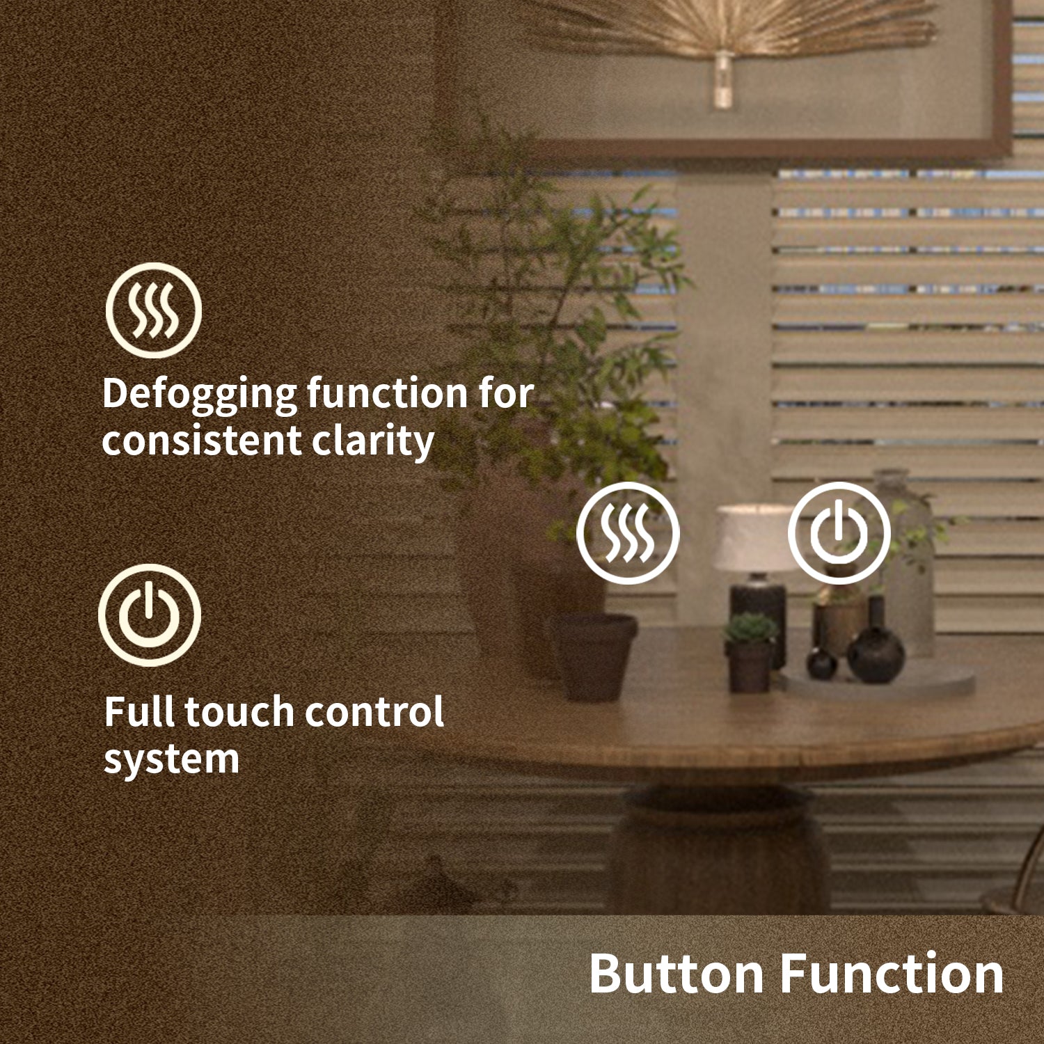 Tydex Round Frameless LED Light Anti-Fog Wall Bathroom Vanity Mirror in Polished Crystal