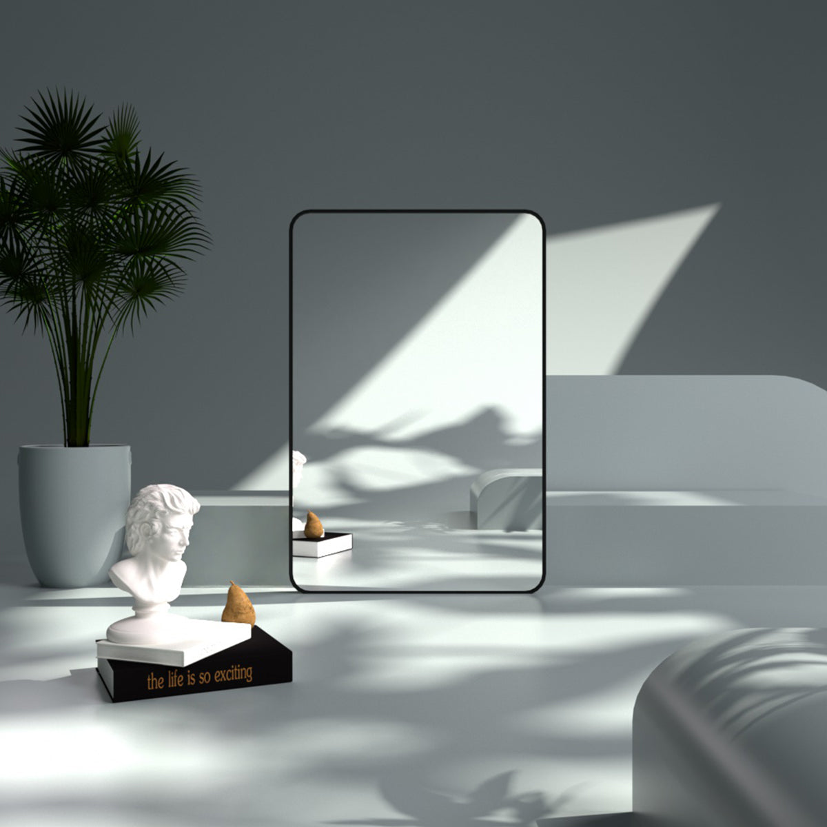 FMNP Taimei 24 in. W x 36 in. H Rectangular Framed Wall Bathroom Vanity Mirror