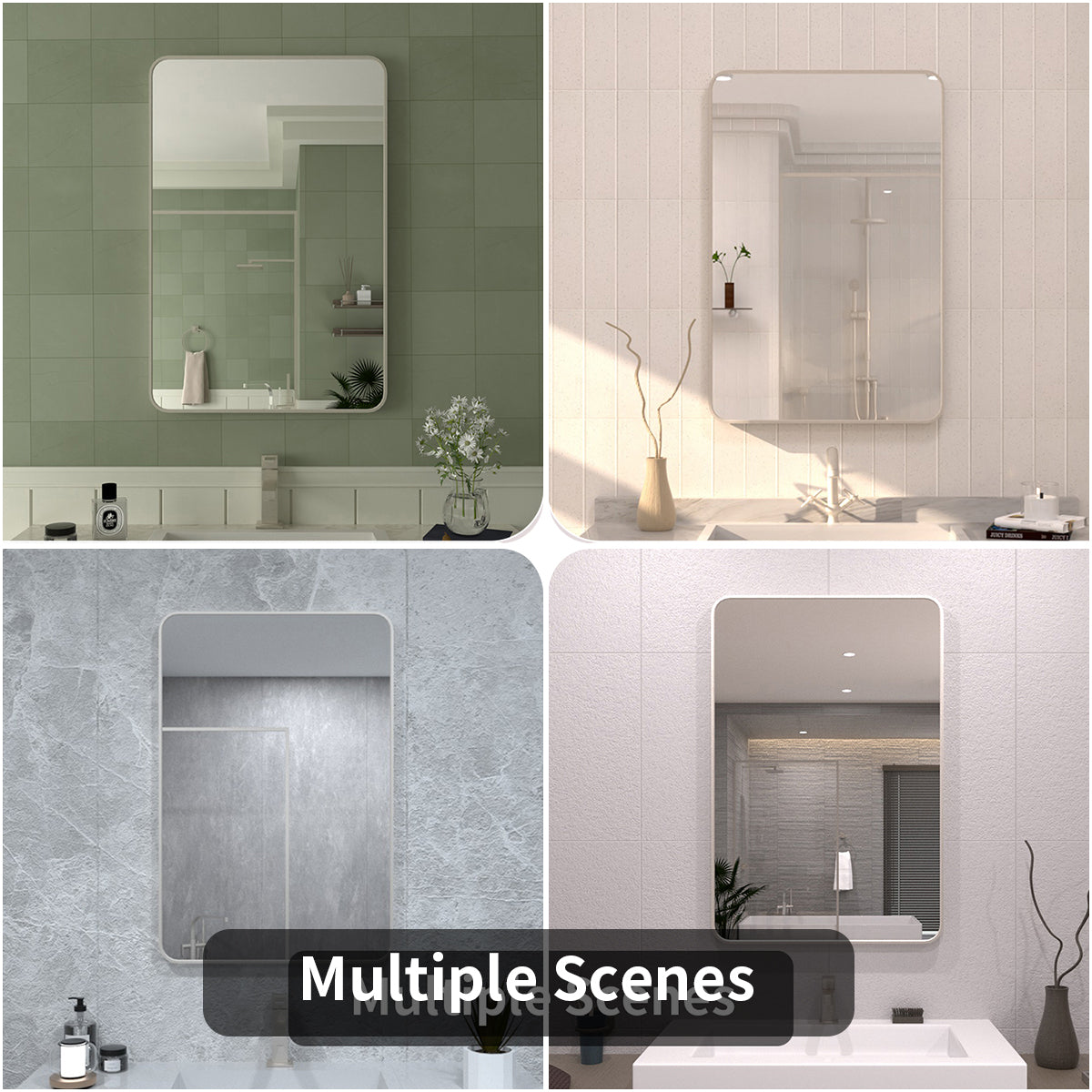 FMNP Taimei 24 in. W x 36 in. H Rectangular Framed Wall Bathroom Vanity Mirror
