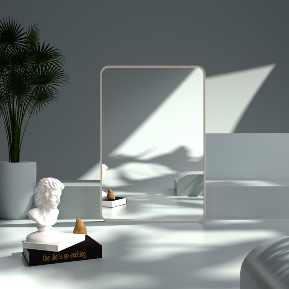 FMNP Taimei 24 in. W x 36 in. H Rectangular Framed Wall Bathroom Vanity Mirror