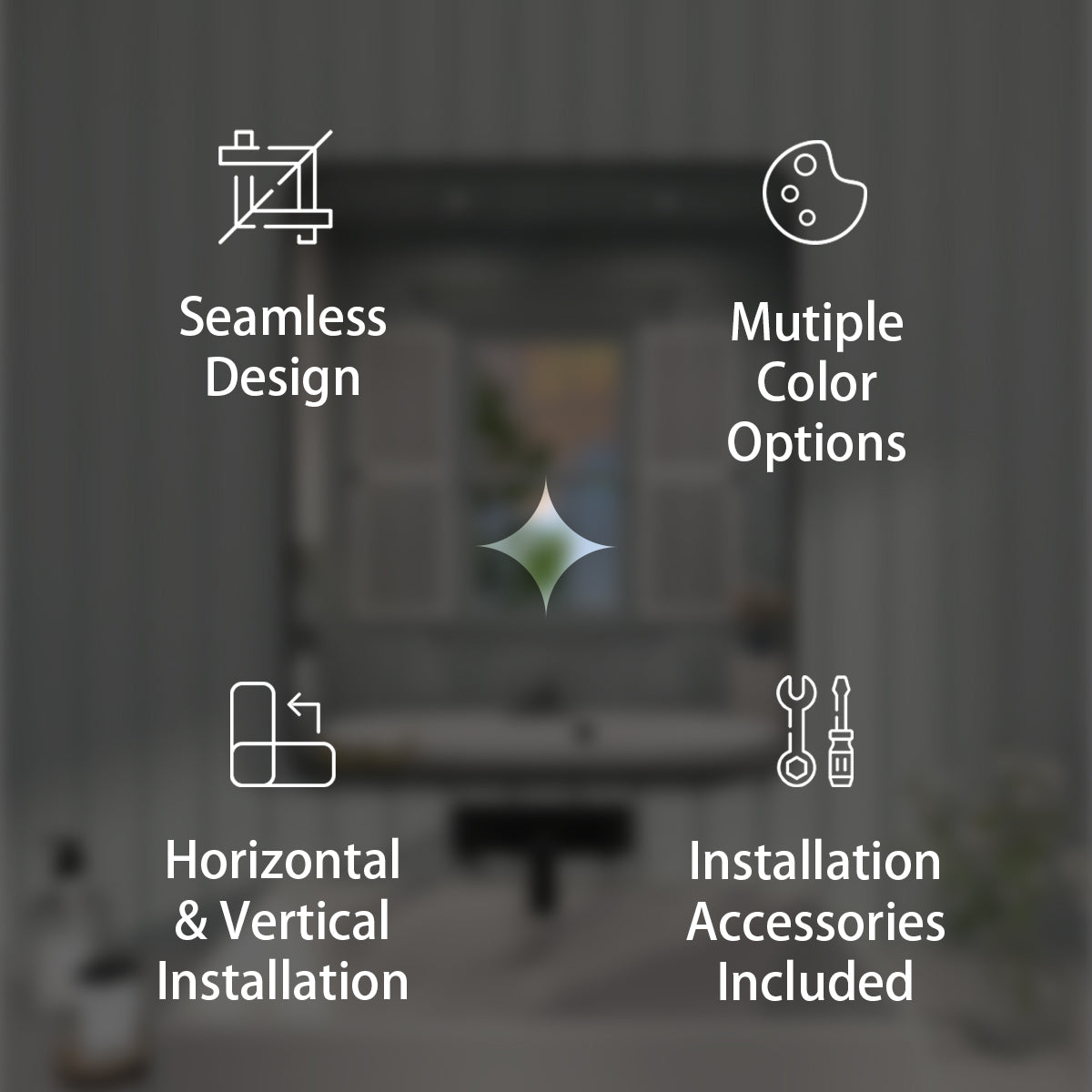 FMNP Taimei 30 in. W x 36 in. H Rectangular Framed Wall Bathroom Vanity Mirror