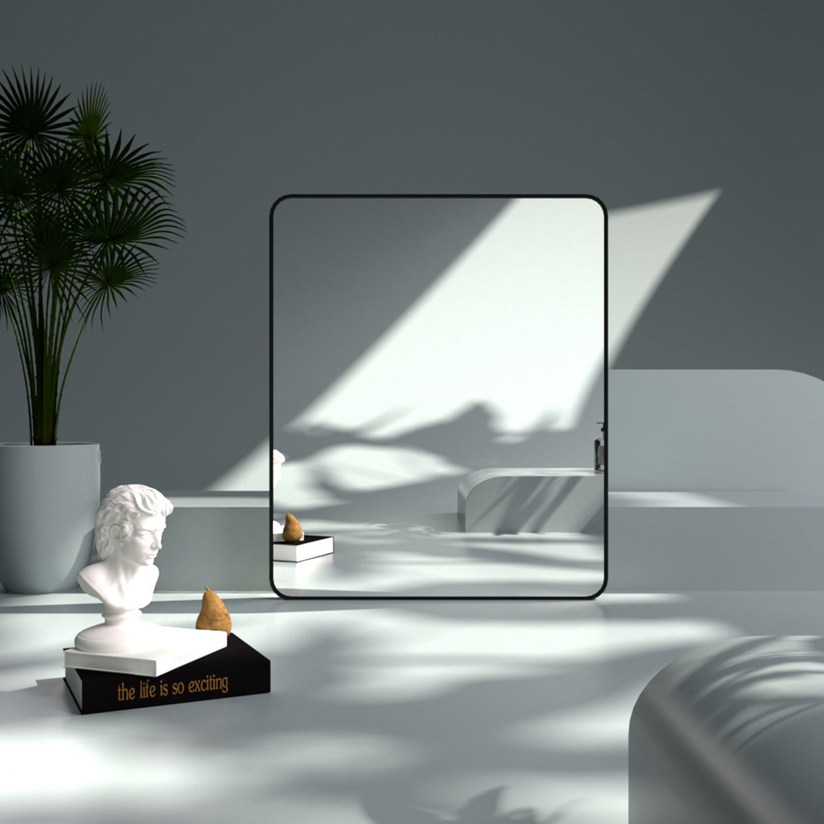 FMNP Taimei 30 in. W x 36 in. H Rectangular Framed Wall Bathroom Vanity Mirror