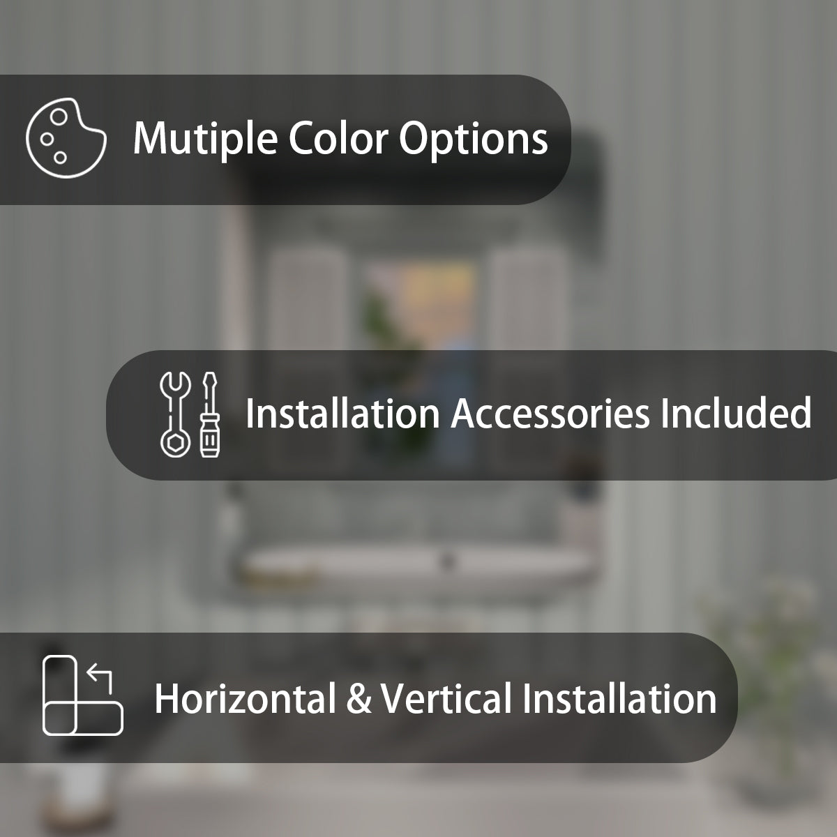 FMNP Taimei 30 in. W x 36 in. H Rectangular Framed Wall Bathroom Vanity Mirror