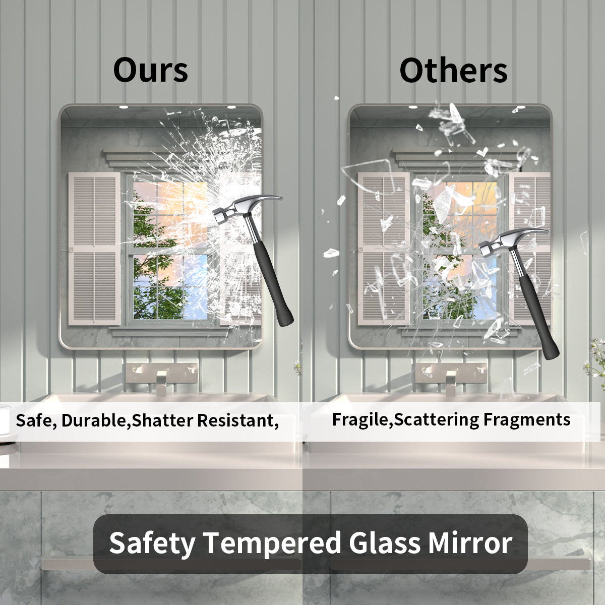 FMNP Taimei 30 in. W x 36 in. H Rectangular Framed Wall Bathroom Vanity Mirror