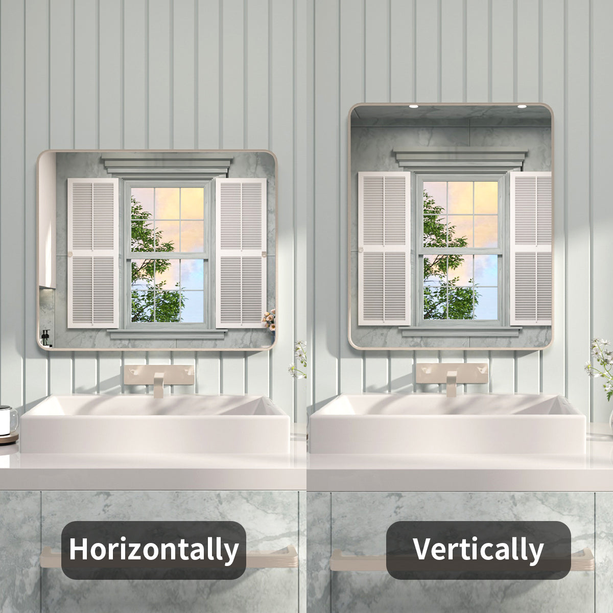 FMNP Taimei 30 in. W x 36 in. H Rectangular Framed Wall Bathroom Vanity Mirror