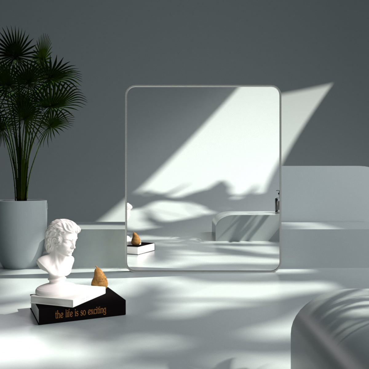 FMNP Taimei 30 in. W x 36 in. H Rectangular Framed Wall Bathroom Vanity Mirror