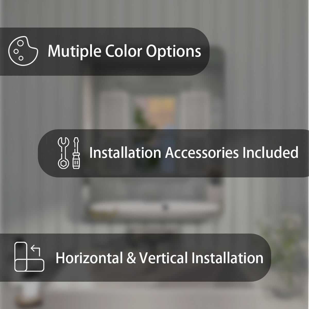 FMNP Taimei 30 in. W x 36 in. H Rectangular Framed Wall Bathroom Vanity Mirror