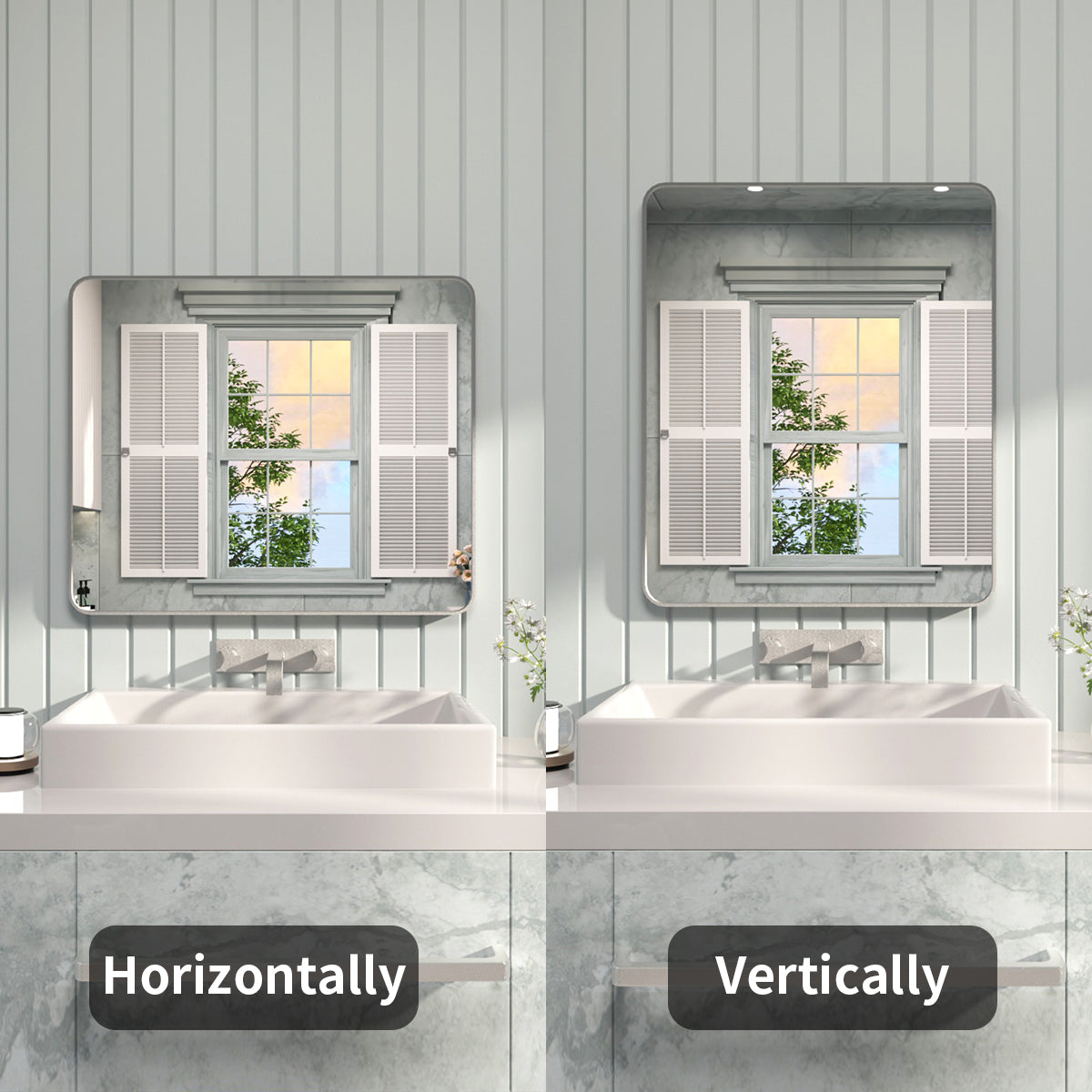 FMNP Taimei 30 in. W x 36 in. H Rectangular Framed Wall Bathroom Vanity Mirror