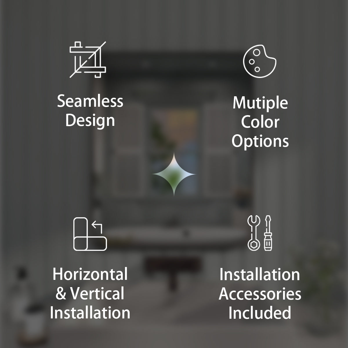 FMNP Taimei 30 in. W x 36 in. H Rectangular Framed Wall Bathroom Vanity Mirror