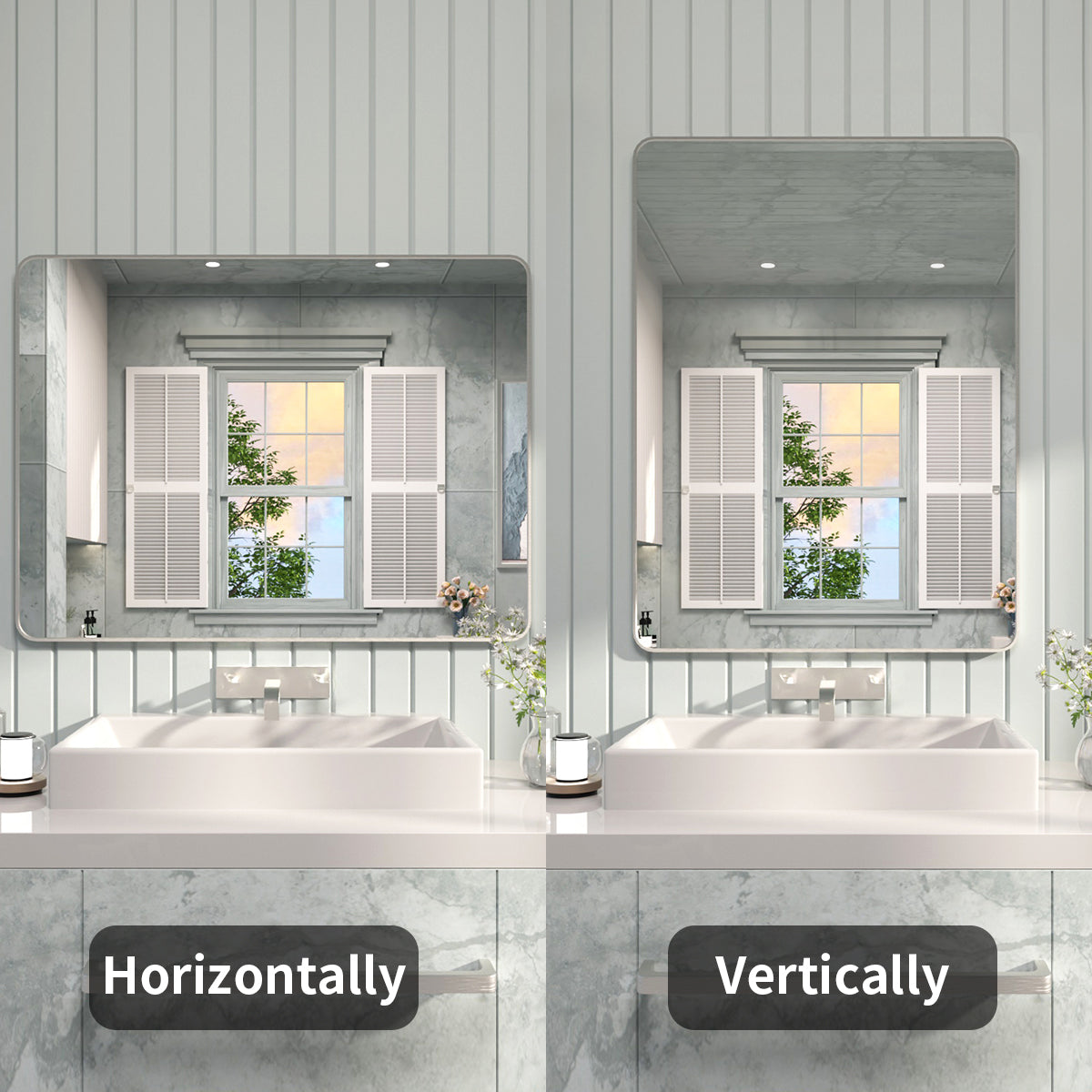 FMNP Taimei 48 in. W x 36 in. H Rectangular Framed Wall Bathroom Vanity Mirror