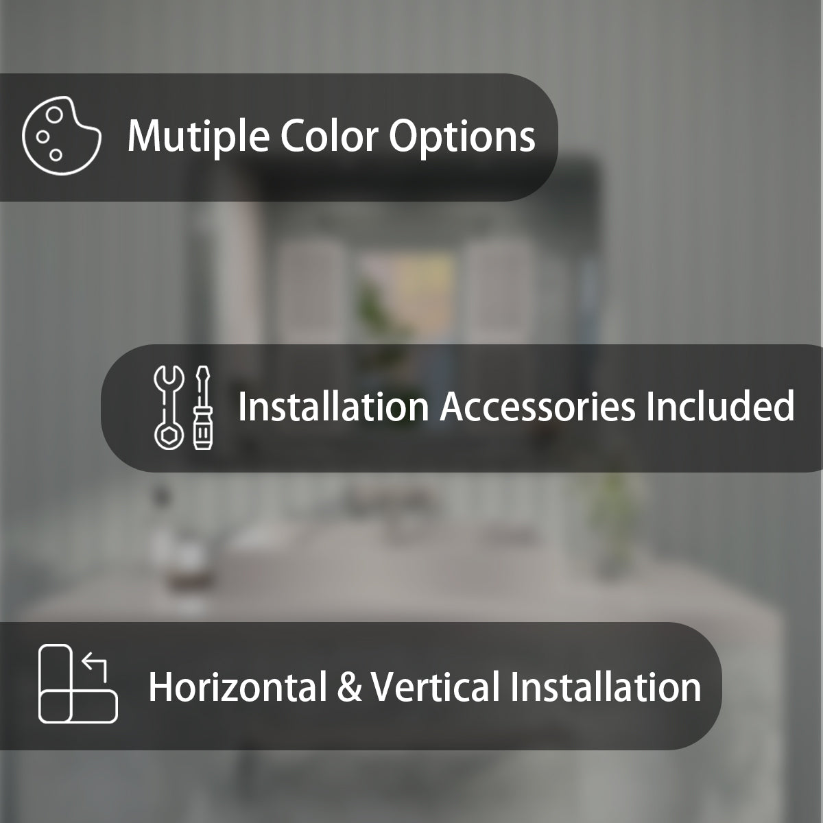 FMNP Taimei 48 in. W x 36 in. H Rectangular Framed Wall Bathroom Vanity Mirror