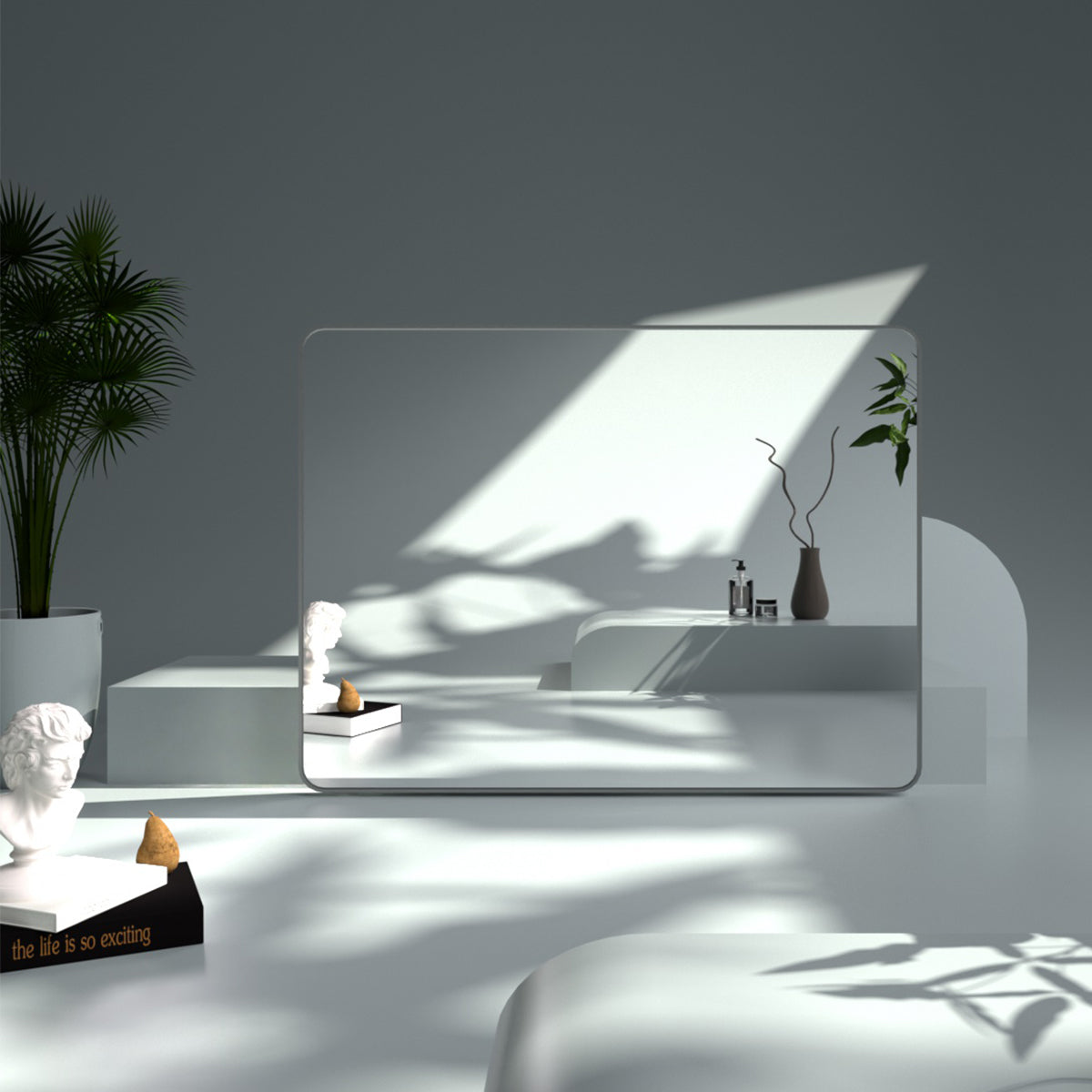 FMNP Taimei 48 in. W x 36 in. H Rectangular Framed Wall Bathroom Vanity Mirror