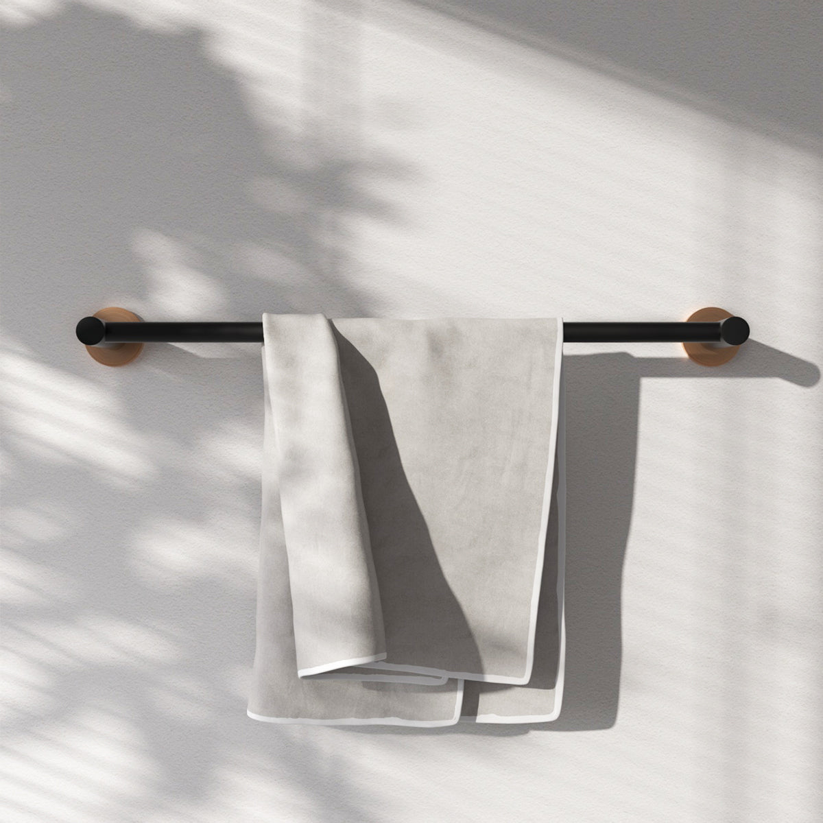 6 -Piece Bath Hardware Set with 2 Towel Bars/Racks, Toilet Paper Holder, 2 Towel/Robe Hooks, Towel Ring