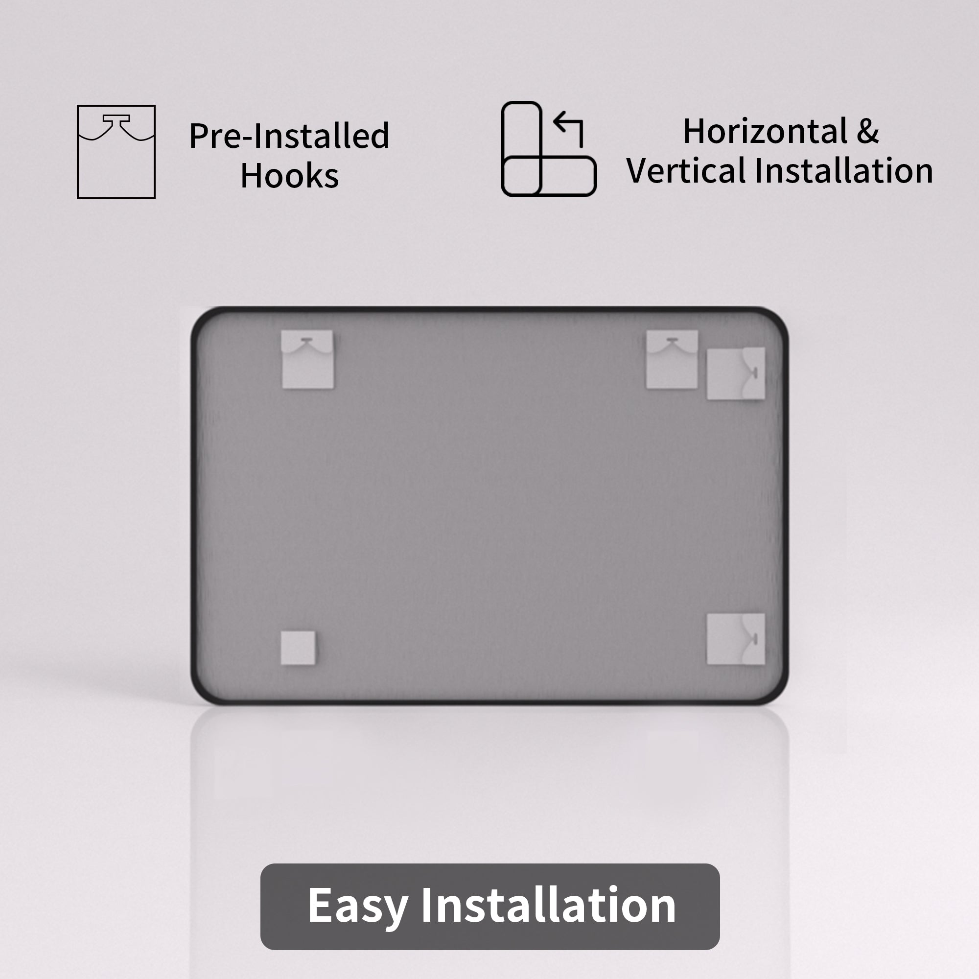 TaiMei 24 in. W x 36 in. H Vertical / Horizontal Rectangular Aluminum Framed Wall Mirror