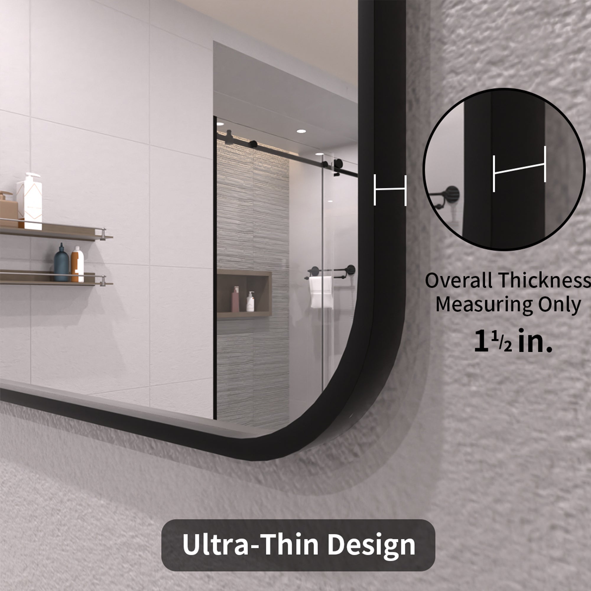 TaiMei 24 in. W x 36 in. H Vertical / Horizontal Rectangular Aluminum Framed Wall Mirror