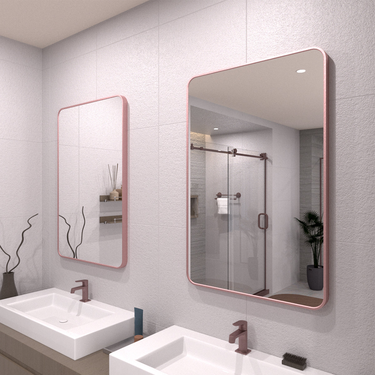 TaiMei 24 in. W x 36 in. H Vertical / Horizontal Rectangular Aluminum Framed Wall Mirror