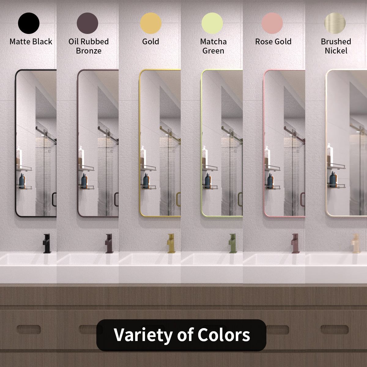 TaiMei 30 in. W x 36 in. H Vertical / Horizontal Rectangular Aluminum Framed Wall Mirror