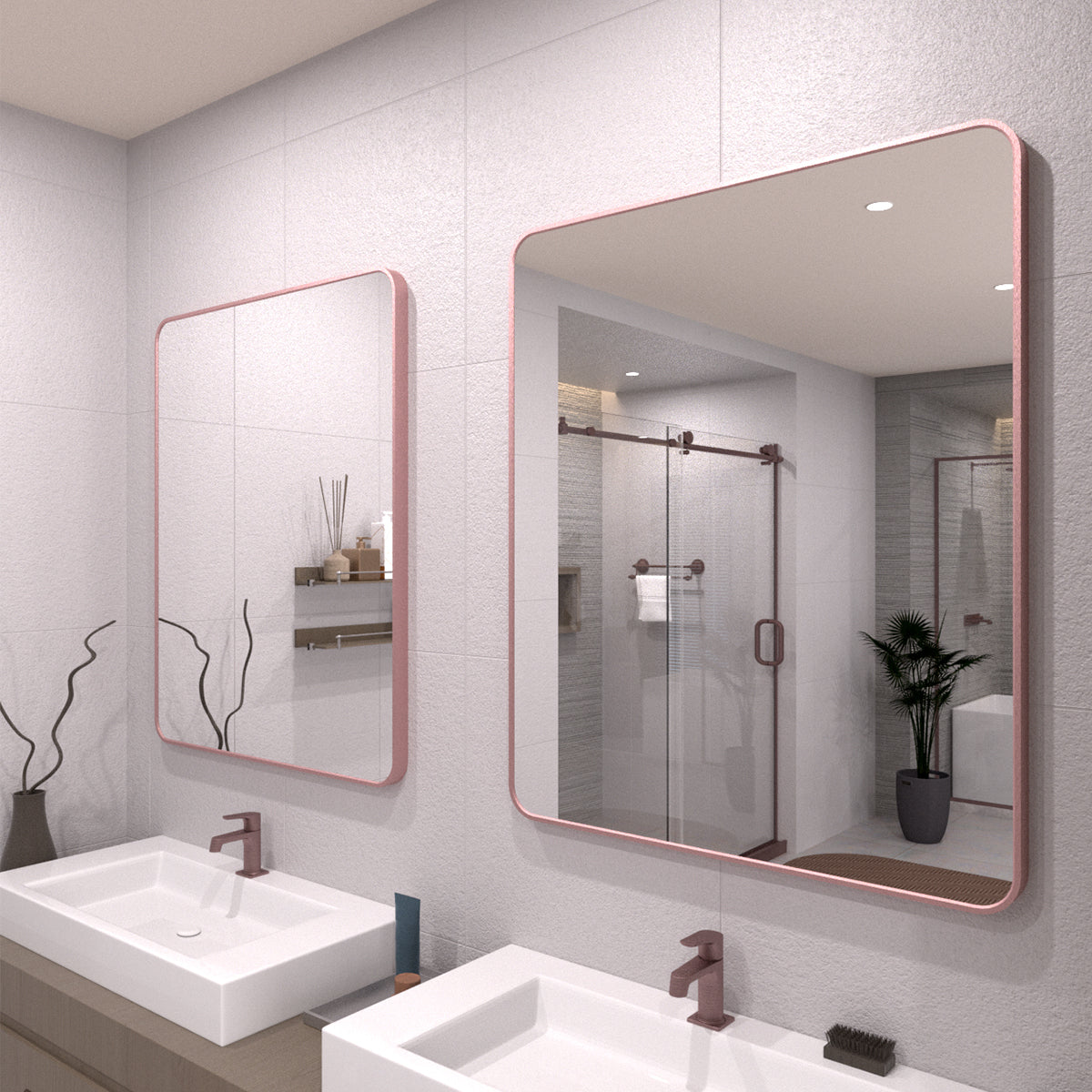 TaiMei 30 in. W x 36 in. H Vertical / Horizontal Rectangular Aluminum Framed Wall Mirror