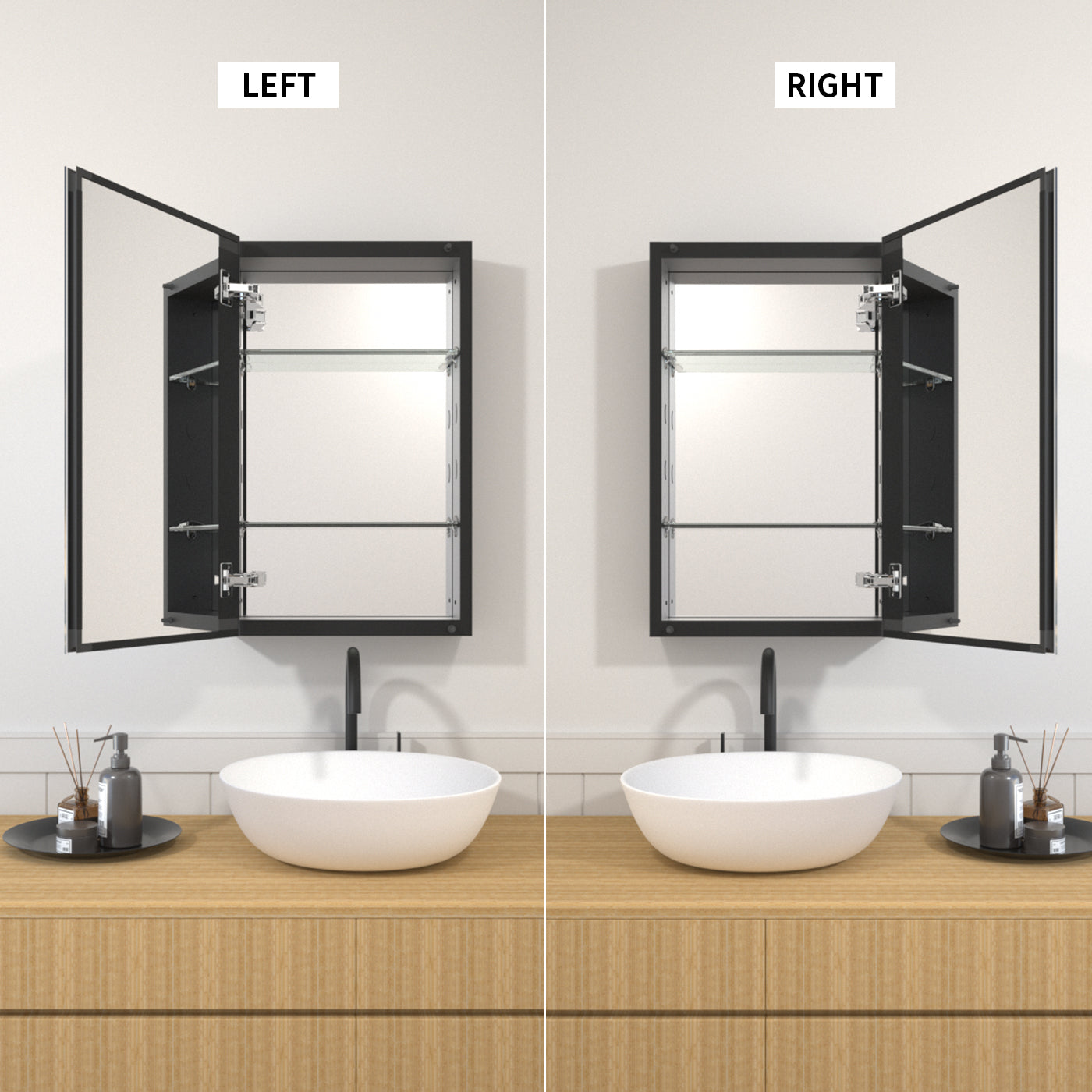 TaiMei 15 in. x 24 in. Frameless Recessed or Surface-Mount Beveled Single Mirror Bathroom Medicine Cabinet