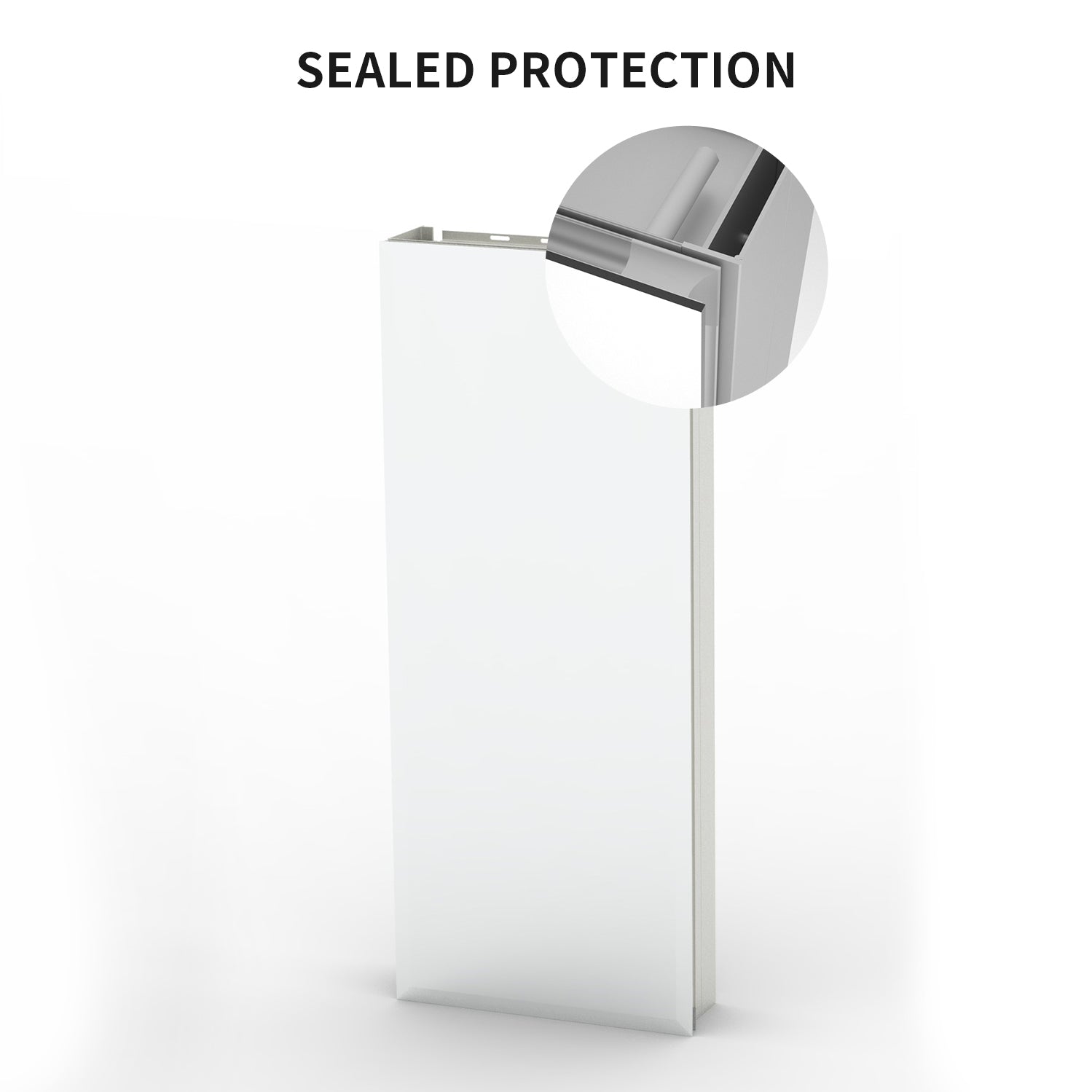 TaiMei 15 in. x 36 in. Frameless Recessed or Surface-Mount Beveled Single Mirror Bathroom Medicine Cabinet