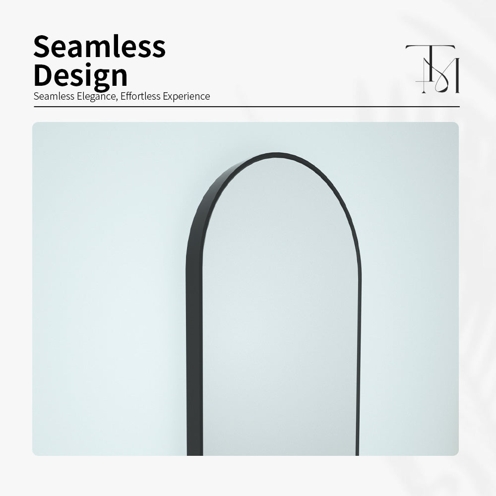 TaiMei 18 in. W x 36 in. H Vertical / Horizontal Oval Framed Wall Bathroom Mirror